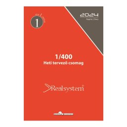 Gyűrűs kalendárium utántöltő csomag 1/400 fehér papíros éves, heti beosztású L mérethez Realsystem