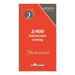Gyűrűs kalendárium utántöltő csomag 2/400 fehér papíros éves, heti beosztású M mérethez Realsystem