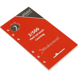 Gyűrűs kalendárium utántöltő csomag 2/500 sárga papíros éves, heti beosztású M mérethez Realsystem