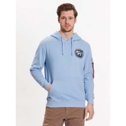 Alpha Industries Pulóver Apollo Mission 106338 Kék Regular Fit