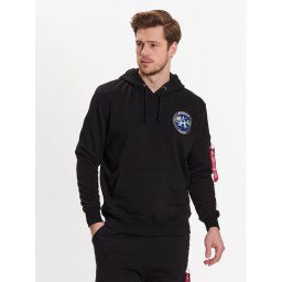 Alpha Industries Pulóver Appolo Mission 106338 Fekete Regular Fit