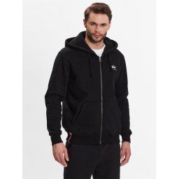 Alpha Industries Pulóver Basic Zip 118342 Fekete Regular Fit
