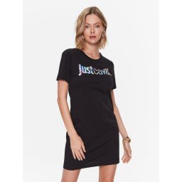 Just Cavalli Hétköznapi ruha 74PBOG00 Fekete Regular Fit