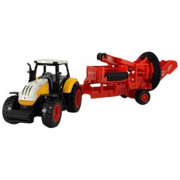 Játék traktor burgonyaszedő pótkocsival, 1:72