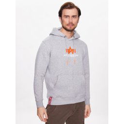 Alpha Industries Pulóver Basic Hoody Rubber 178312RB Szürke Regular Fit