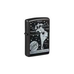 48456 Zippo öngyújtó Magasfényű fekete, Windy