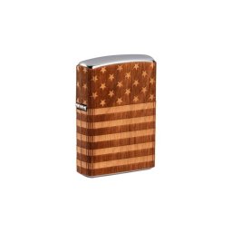 49332 Zippo öngyújtó Utcai króm, fából készült borítással -WOODCHUCK