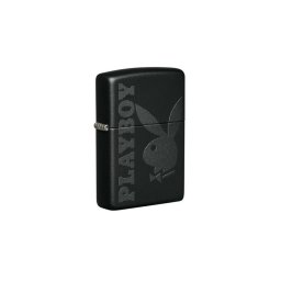 49342 Zippo öngyújtó matt fekete, Playboy nyuszi és logó