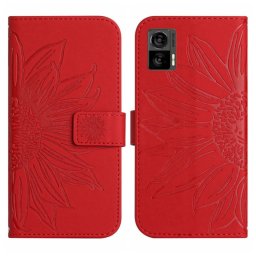 ART SUN FLOWER Pénztárca tok pánttal Motorola Edge 30 Neo piros