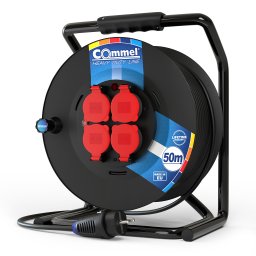 Commel Kábel dob - PVC 300 mm, egyfázisú, 16 A 230 V ~ 3500 W IP44 3x1,5, 50M