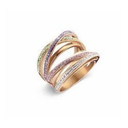 Victoria Rose gold színű színes köves gyűrű