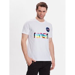 Alpha Industries Póló NASA Refl. T Metal 178501M Fehér Regular Fit