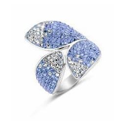 Victoria Ezüst színű kék, fehér köves szirom gyűrű