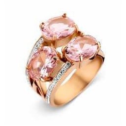 Victoria Rose gold színű fehér, rózsaszín köves gyűrű