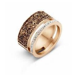Victoria Rose gold színű fekete köves gyűrű