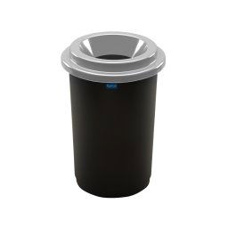 Plafor ECO kerek, henger szemetes 50L fekete színű, ezüst tetővel
