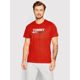 Tommy Jeans Póló Corp Logo DM0DM15379 Piros Regular Fit