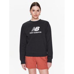 New Balance Pulóver Essentials Stacked Logo WT31532 Fekete Relaxed Fit
