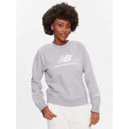 New Balance Pulóver Essentials Stacked Logo WT31532 Szürke Relaxed Fit
