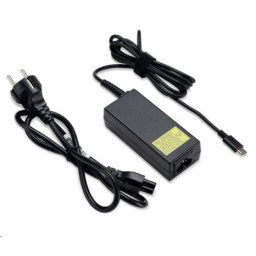 ACER 45W_USB Type C adapter, fekete - USB C-vel rendelkező eszközökhöz, EU TÁPKÁBEL (RETAIL PACK)