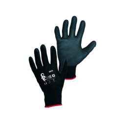 Bevonatos kesztyű BRITA BLACK, fekete, 10-es méret