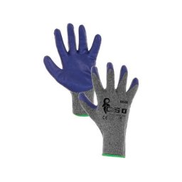 CXS COLCA kesztyű, latexbe mártva, szürke–kék, 8-as méret