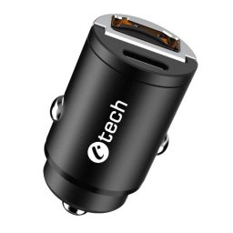 C-TECH USB autós töltő UCC-02, 1x C típus 1 x A típus, 30W
