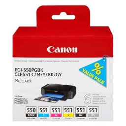 Canon PGI-550, CLI-551 (6496B005) - eredeti patron, black + color (fekete + színes)