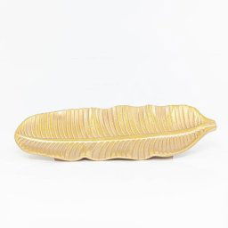 Eurolamp karácsonyi dekoráció aranylemez, levél alakú 14 x 36 x 2,5 cm, 1 db