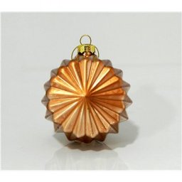 Eurolamp karácsonyi üvegdíszek sokszögletű bronz, 8 cm, 4 darabos készlet
