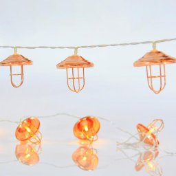 Eurolamp LED fénylánc aranyszínű fém lámpákkal, meleg fehér, 10 db