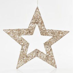 Eurolamp Star, arany, csillámokkal, 60 cm