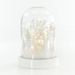 Eurolamp Világító kupola, szarvasokkal és fákkal, 10 LED, 12,5 x 18,5 cm, 1 db
