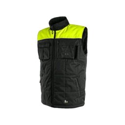 Férfi téli mellény SEATTLE, polár, fekete-sárga, XL-es méret