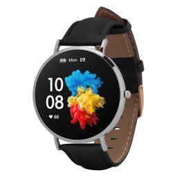 Garett Smartwatch Verona ezüst, fekete szíjjal