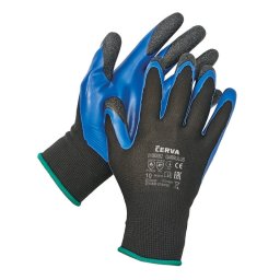 GARRULUS FH áztató kesztyű. latex fekete színben 10