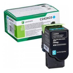 Lexmark C242XC0 - eredeti toner, cyan (azúrkék)