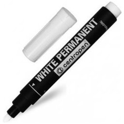 Marker Centropen 8586 állandó fehér hengeres hegy 2,5 mm