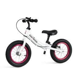MOVINO Cariboo ADVENTURE gyermek kerékpár fékkel, felfújható kerekekkel 12'', fehér és rózsaszín, fehér és rózsaszín