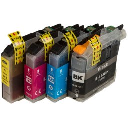 MultiPack BROTHER LC-123,LC-125-XL (LC123BK, LC125XLC, LC125XLM, LC125XLY) - kompatibilis patron, black + color (fekete + színes)