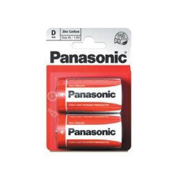PANASONIC cink-szén akkumulátorok vörös cink R20RZ / 2BP EU D 1.5V (buborékfólia 2db)