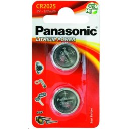 PANASONIC lítium elem (gombos) CR-2025EL / 2B 3V (buborékcsomagolás 2db)