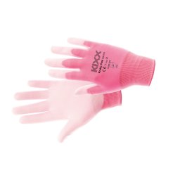PRETTY PINK nylon PU kesztyű rózsaszín 8-hoz