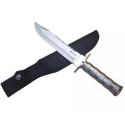 Taktikai kés MILITARY FINKA SURVIVAL 35 cm fekete/ezüst, Fekete
