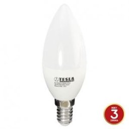 TESLA - LED CL140540-4, CANDLE gyertyaizzó, E14, 5W, 230V, 470lm, 15 000h, 4000K hideg fehér