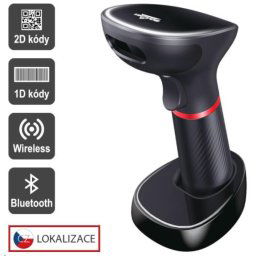 Virtuos CCD 2D olvasó Virtuos HW-855A, vezeték nélküli, alap, USB, fekete