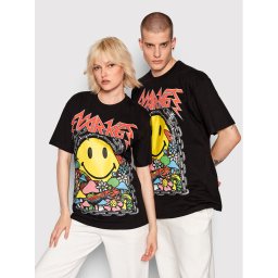 Market Póló Unisex SMILEY Iron 399001064 Fekete Relaxed Fit