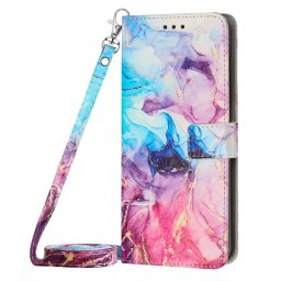ART MARBLE pénztárcavédő pánttal Motorola Moto G73 5G BLUE PURPLE
