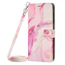ART MARBLE Pénztárca huzat szíjjal Motorola Moto G73 5G ROSE GOLD