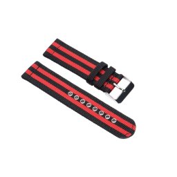 NATO SZÍJ, FEKETE/PIROS, 22MM